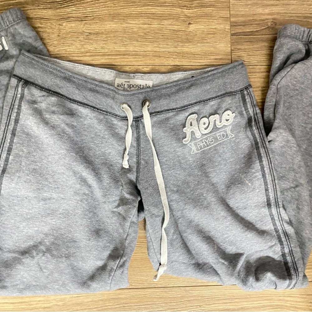 Aeropostale Gray Track Pants with Drawstring